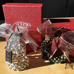 Honora cultured freshwater pearl wreath & bell Christmas ornament